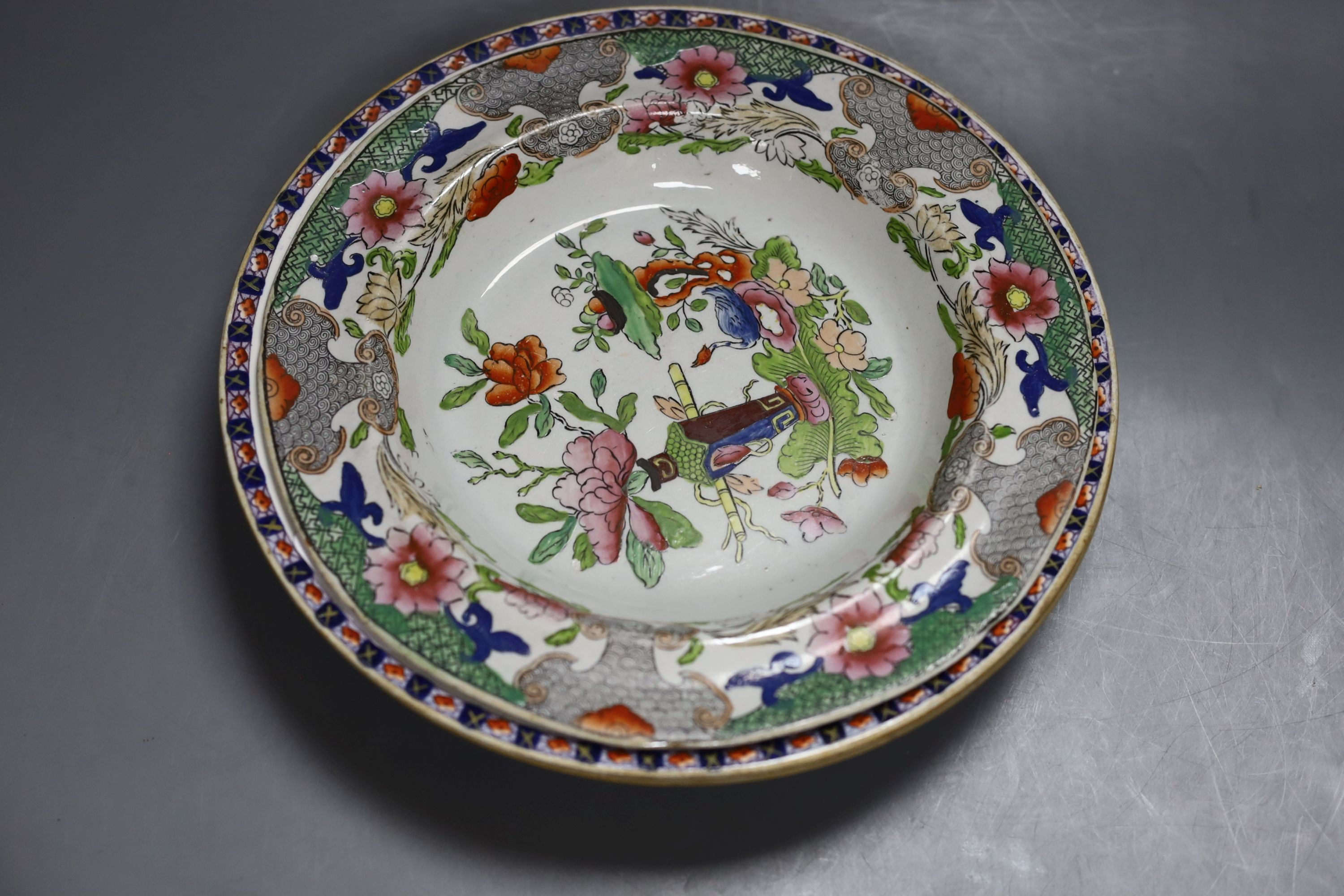 A Copeland portrait painted plate, two Royal Crown Derby plates, together with others (9)